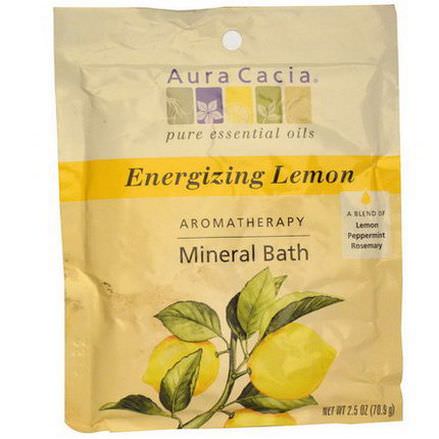 Aura Cacia, Aromatherapy Mineral Bath, Energizing Lemon 70.9g