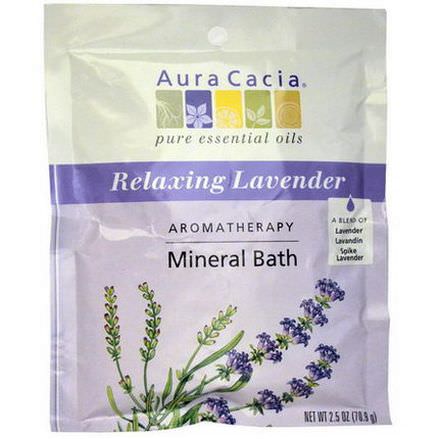 Aura Cacia, Aromatherapy Mineral Bath, Relaxing Lavender 70.9g