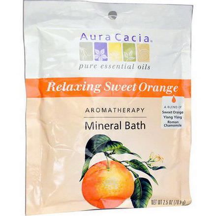 Aura Cacia, Aromatherapy Mineral Bath, Relaxing Sweet Orange 70.9g