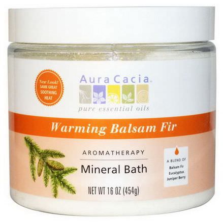 Aura Cacia, Aromatherapy Mineral Bath, Warming Balsam Fir 454g