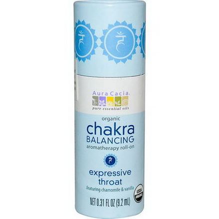 Aura Cacia, Organic Chakra Balancing Aromatherapy Roll-On, Expressive Throat 9.2ml
