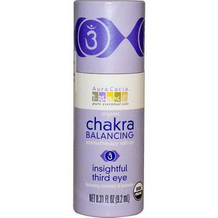 Aura Cacia, Organic Chakra Balancing Aromatherapy Roll-On, Insightful Third Eye 9.2ml