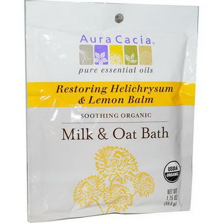 Aura Cacia, Organic, Milk&Oat Bath, Restoring Helichrysum&Lemon Balm 49.6g
