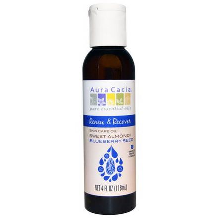 Aura Cacia, Renew&Recover, Skin Care Oil, Sweet Almond Blueberry Seed 118ml
