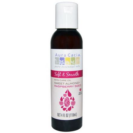 Aura Cacia, Soft&Smooth, Skin Care Oil, Sweet Almond Raspberry Seed 118ml