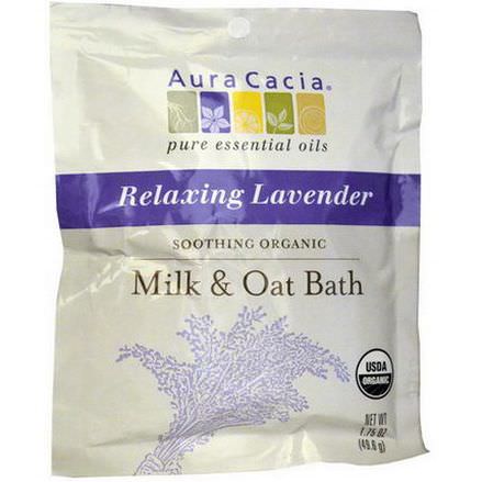 Aura Cacia, Soothing Organic Milk&Oat Bath, Relaxing Lavender 49.6g