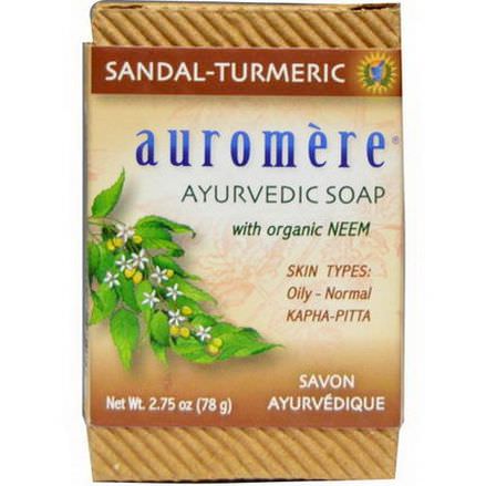 Auromere, Ayurvedic Soap, with Organic Neem, Sandal-Turmeric 78g