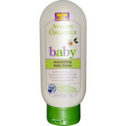 Avalon Organics, Baby, Nourishing Baby Lotion, Fragrance Free 170g