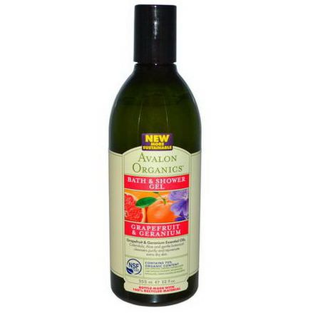 Avalon Organics, Bath&Shower Gel, Grapefruit&Geranium 355ml