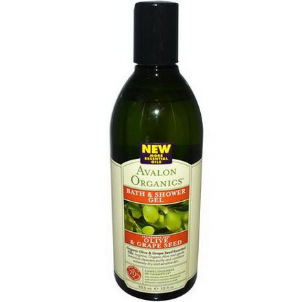 Avalon Organics, Bath&Shower Gel, Olive&Grape Seed, Fragrance Free 355ml