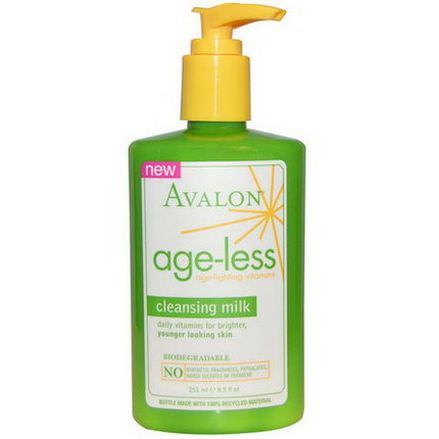 Avalon Organics, Cleansing Milk, Age-Less Age-Fighting Vitamins 251ml