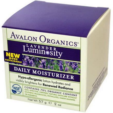Avalon Organics, Daily Moisturizer, Lavender Luminosity 57g
