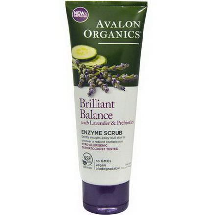 Avalon Organics, Brilliant Balance with Lavender&Prebiotics, Enzyme Scrub 113g