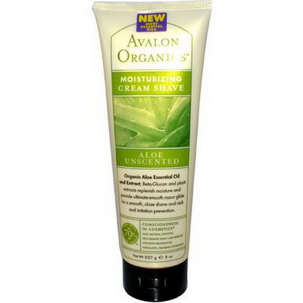 Avalon Organics, Moisturizing Cream Shave, Aloe Unscented 227ml