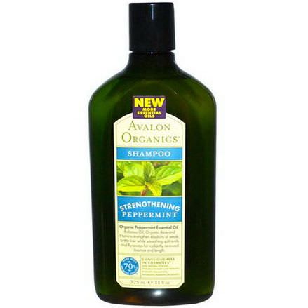 Avalon Organics, Shampoo, Strengthening Peppermint 325ml