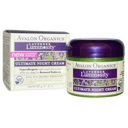 Avalon Organics, Ultimate Night Cream, Lavender Luminosity 57g