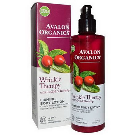 Avalon Organics, Wrinkle Therapy with CoQ10&Rosehip, Firming Body Lotion 227g