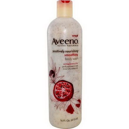 Aveeno, Active Naturals, Positively Nourishing, Smoothing Body Wash, Pomegranate Rice 473ml