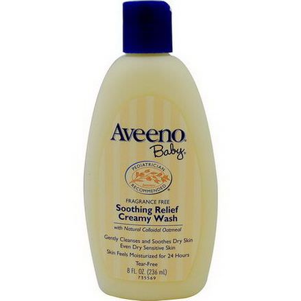 Aveeno, Baby, Soothing Relief Creamy Wash, Fragrance Free 236ml