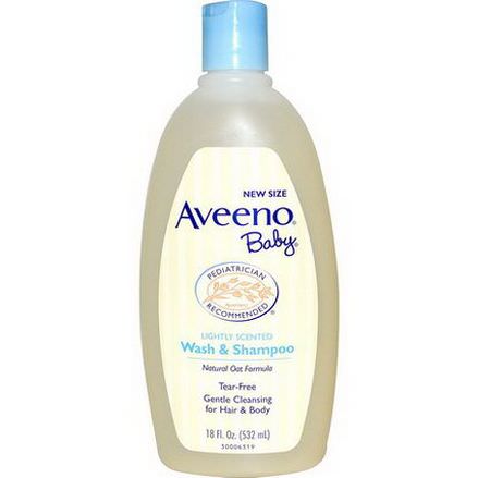 Aveeno, Baby, Wash&Shampoo, Lightly Scented 532ml
