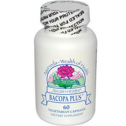 Ayush Herbs Inc. Bacopa Plus, 60 Veggie Caps