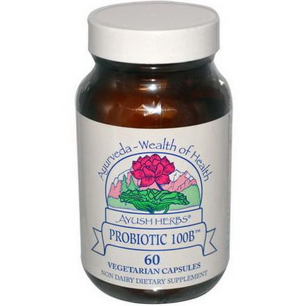 Ayush Herbs Inc. Probiotic 100B, 60 Veggie Caps