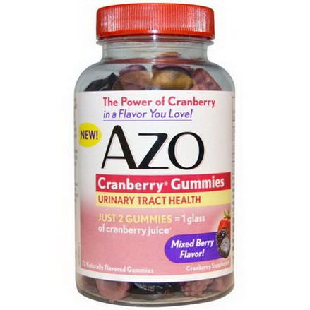 Azo, Cranberry Gummies, Mixed Berry Flavor, 72 Gummies
