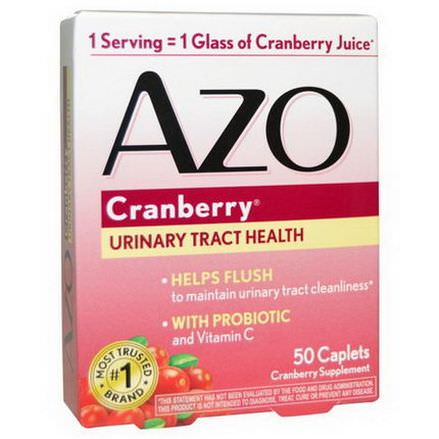 Azo, Cranberry, Urinary Tract Health, 50 Caplets