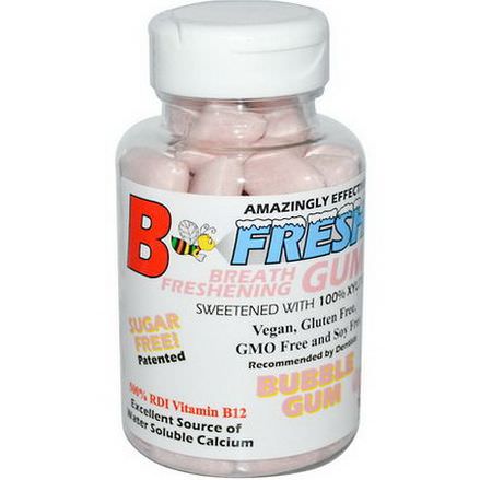 B-Fresh Inc. Breath Freshening Gum, Bubble Gum, 50 Pieces