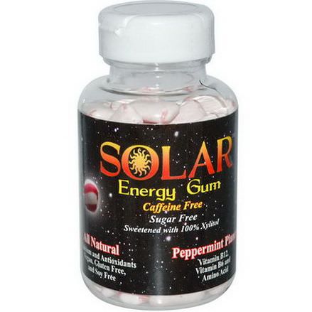 B-Fresh Inc. Solar, Energy Gum, Peppermint Planet, 100 Pieces