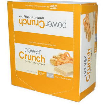 BNRG, Power Crunch Protein Energy Bar, Peanut Butter Creme, 12 Bars 40g Each