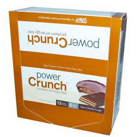 BNRG, Power Crunch Protein Energy Bar, Peanut Butter Fudge, 12 Bars 40g Each