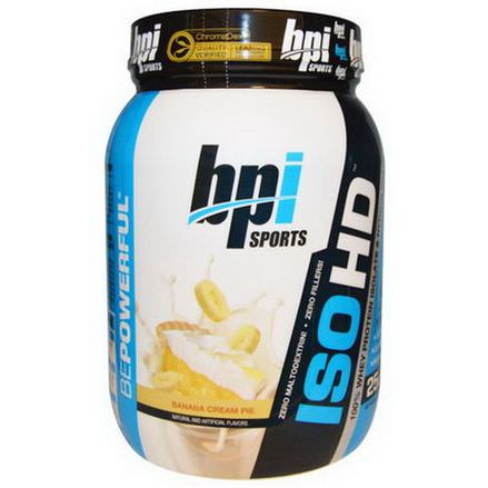 BPI Sports, ISO HD, 100% Whey Protein Isolate&Hydrolysate, Banana Cream Pie 720g