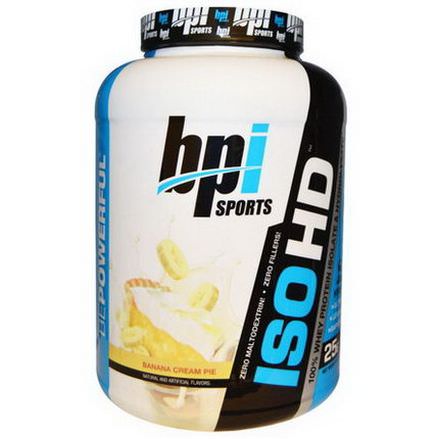 BPI Sports, ISO HD, 100% Whey Protein Isolate&Hydrolysate, Banana Cream Pie 2,205g
