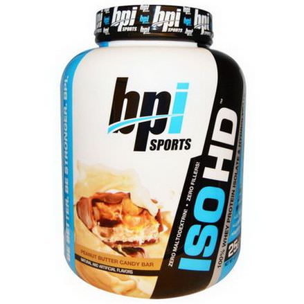 BPI Sports, ISO HD, 100% Whey Protein Isolate&Hydrolysate, Peanut Butter Candy Bar 2,257g
