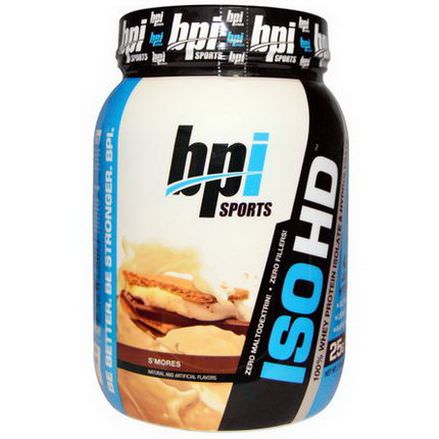 BPI Sports, ISO HD, 100% Whey Protein Isolate&Hydrolysate, S'Mores 731g