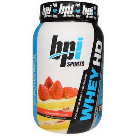 BPI Sports, Whey HD, Ultra Premium Whey Protein Powder, Strawberry Cake 907g