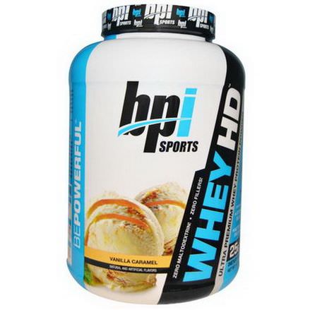 BPI Sports, Whey HD, Ultra Premium Whey Protein Powder, Vanilla Caramel 2,040g