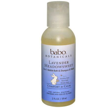 Babo Botanicals, 3 in 1 Bubble Bath&Shampoo&Wash, Lavender Meadowsweet 59ml