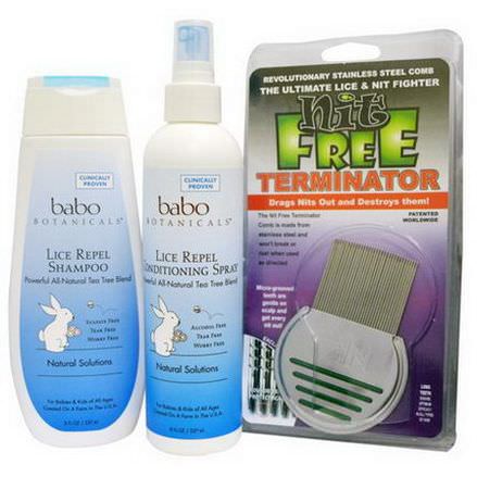 Babo Botanicals, Lice Prevention Essentials Gift Set, 2 Pieces Plus Nit