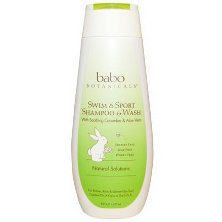 Babo Botanicals, Swim&Sport Shampoo&Wash, Cucumber Aloe Vera 237ml