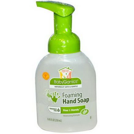 BabyGanics, Fine&Handy, Foaming Hand Soap, Fragrance Free 250ml