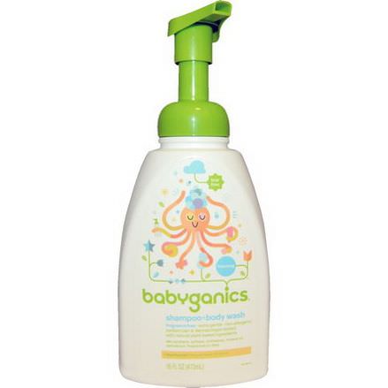 BabyGanics, Shampoo Bodywash, Fragrance Free 473ml