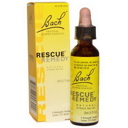 Bach, Original Flower Essences, Rescue Remedy, Natural Stress Relief 20ml