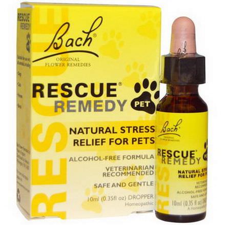 Bach, Original Flower Remedies, Rescue Remedy Pet, Alcohol-Free Formula 10ml Dropper