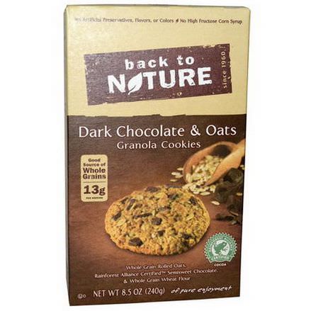 Back to Nature, Dark Chocolate&Oats Granola Cookies 240g