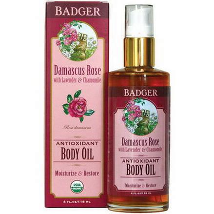 Badger Company, Antioxidant Body Oil, Damascus Rose 118ml