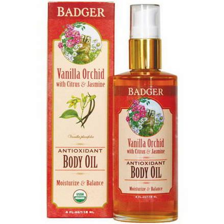 Badger Company, Antioxidant Body Oil, Vanilla Orchid 118ml