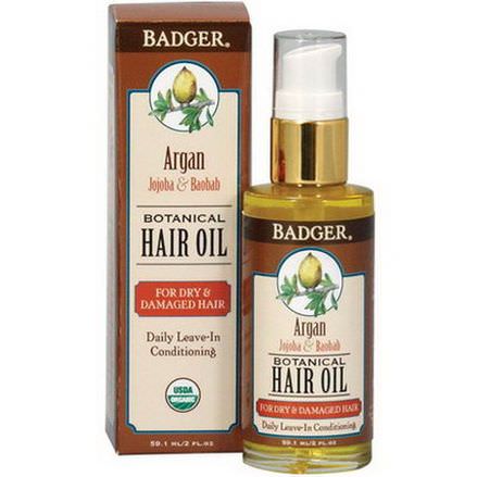 Badger Company, Argan Botanical Hair Oil, Jojoba&Baobab 59.1ml
