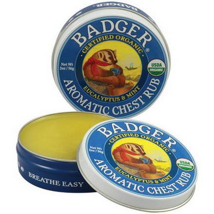 Badger Company, Aromatic Chest Rub, Eucalyptus&Mint 56g